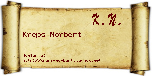 Kreps Norbert névjegykártya